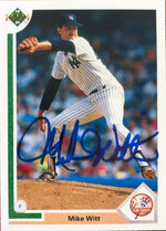 Mike Witt Signed 1991 Upper Deck Baseball Card - New York Yankees - PastPros
