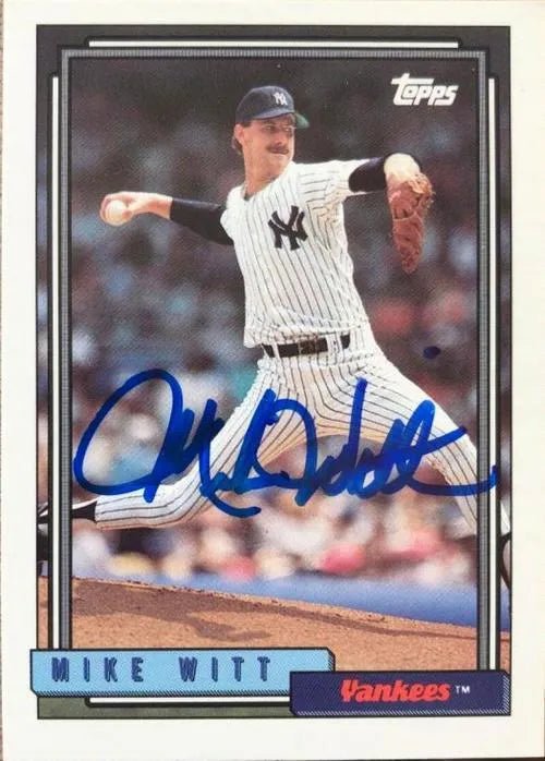 Mike Witt Signed 1992 Topps Baseball Card - New York Yankees