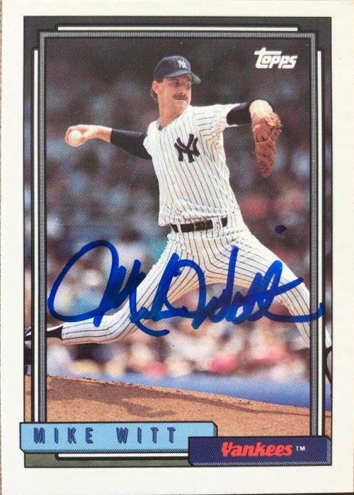 Mike Witt Signed 1992 Topps Baseball Card - New York Yankees - PastPros