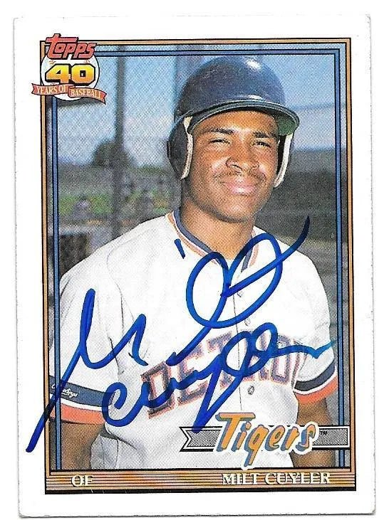 Milt Cuyler Signed 1991 Topps Baseball Card - Detroit Tigers