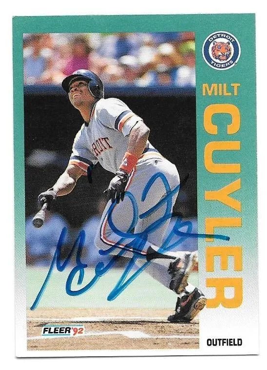 Milt Cuyler Signed 1992 Fleer Baseball Card - Detroit Tigers