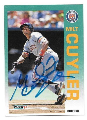 Milt Cuyler Signed 1992 Fleer Baseball Card - Detroit Tigers - PastPros