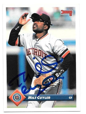 Milt Cuyler Signed 1993 Donruss Baseball Card - Detroit Tigers - PastPros