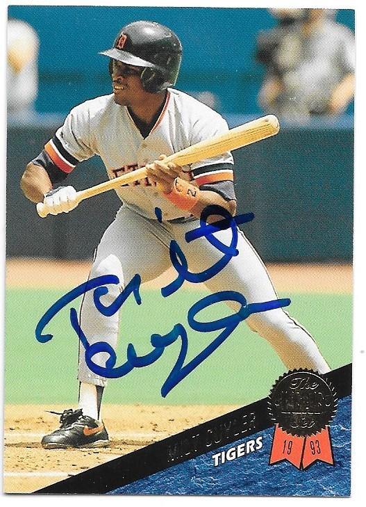 Milt Cuyler Signed 1993 Leaf Baseball Card - Detroit Tigers - PastPros