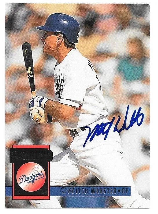 Mitch Webster Signed 1994 Donruss Baseball Card - Los Angeles Dodgers