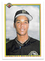 Moises Alou Signed 1990 Bowman Baseball Card - Pittsburgh Pirates
