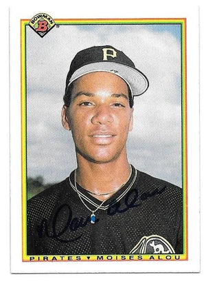 Moises Alou Signed 1990 Bowman Baseball Card - Pittsburgh Pirates