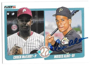 Moises Alou Signed 1990 Fleer Baseball Card - Pittsburgh Pirates