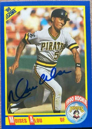 Moises Alou Signed 1990 Score Baseball Card - Pittsburgh Pirates