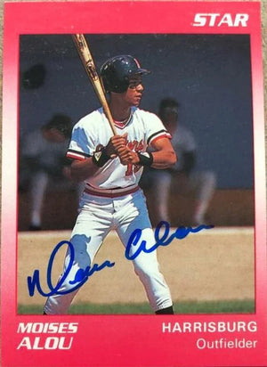 Moises Alou Signed 1990 Star Baseball Card - Harrisburg Senators