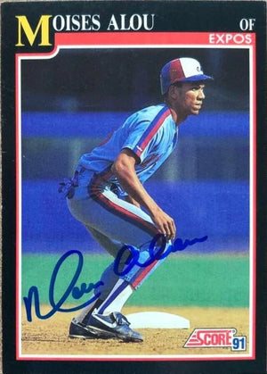 Moises Alou Signed 1991 Score Baseball Card - Montreal Expos