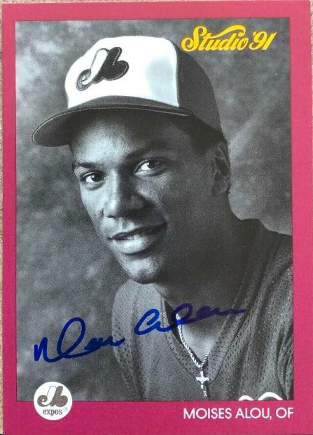 Moises Alou Signed 1991 Studio Baseball Card - Montreal Expos - PastPros