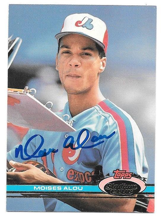 Moises Alou Signed 1991 Topps Stadium Club Baseball Card - Montreal Expos - PastPros
