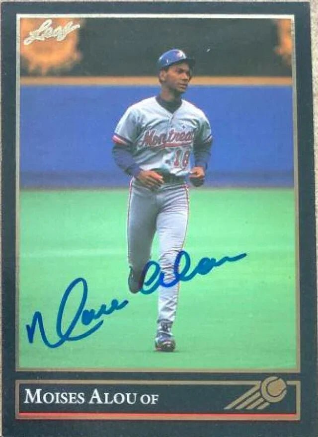 Moises Alou Signed 1992 Black Gold Leaf Baseball Card - Montreal Expos
