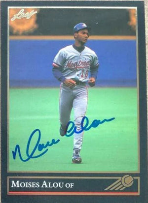 Moises Alou Signed 1992 Black Gold Leaf Baseball Card - Montreal Expos