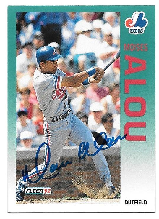 Moises Alou Signed 1992 Fleer Baseball Card - Montreal Expos - PastPros