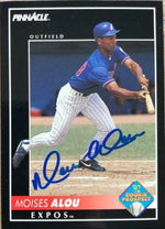 Moises Alou Signed 1992 Pinnacle Baseball Card - Montreal Expos