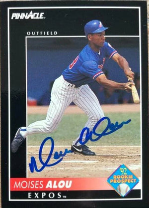 Moises Alou Signed 1992 Pinnacle Baseball Card - Montreal Expos