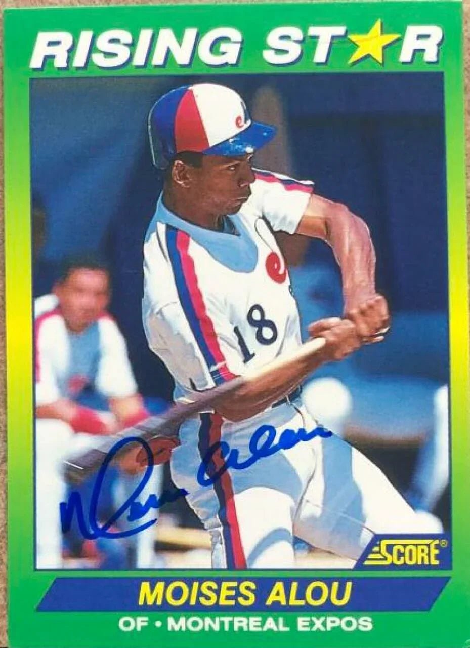 Moises Alou Signed 1992 Score Rising Stars Baseball Card - Montreal Expos