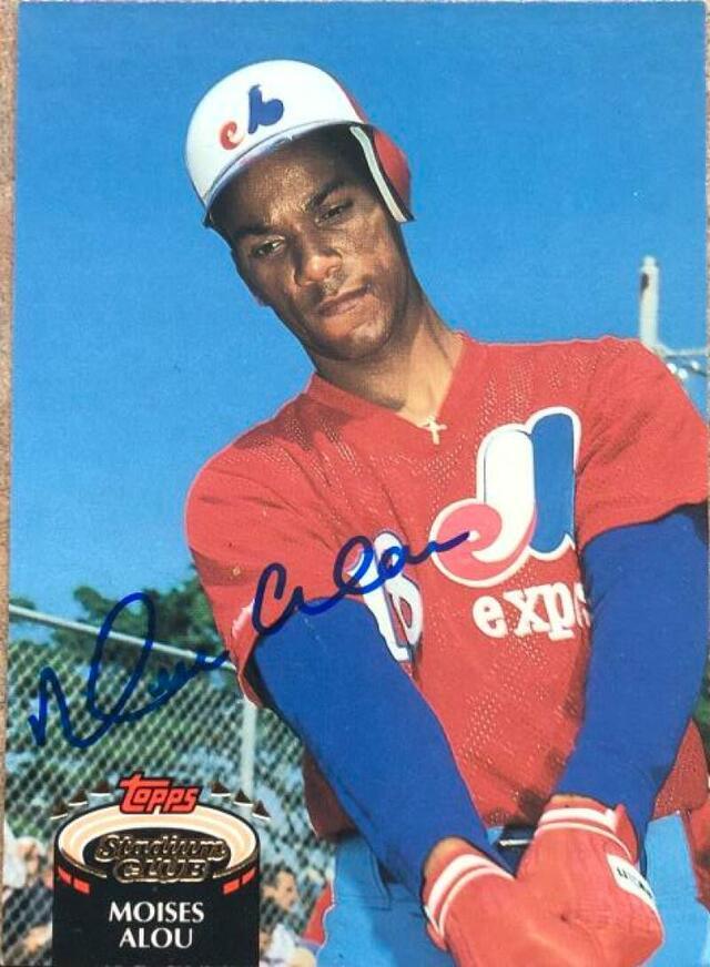 Moises Alou Signed 1992 Stadium Club Baseball Card - Montreal Expos - PastPros