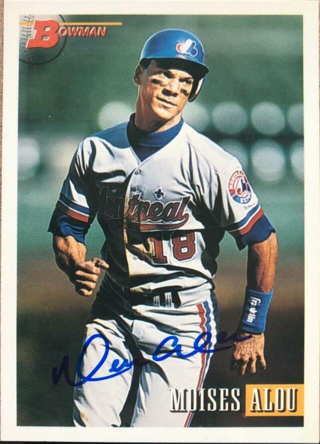 Moises Alou Signed 1993 Bowman Baseball Card - Montreal Expos - PastPros