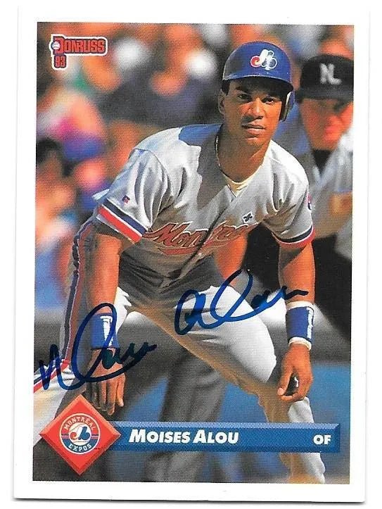 Moises Alou Signed 1993 Donruss Baseball Card - Montreal Expos