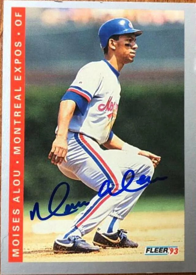 Moises Alou Signed 1993 Fleer Baseball Card - Montreal Expos