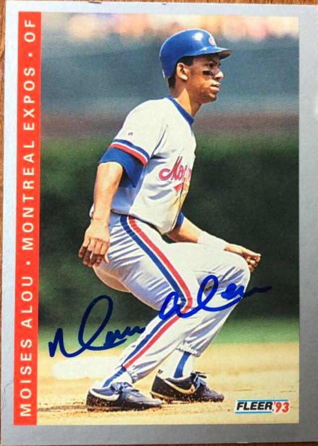 Moises Alou Signed 1993 Fleer Baseball Card - Montreal Expos - PastPros