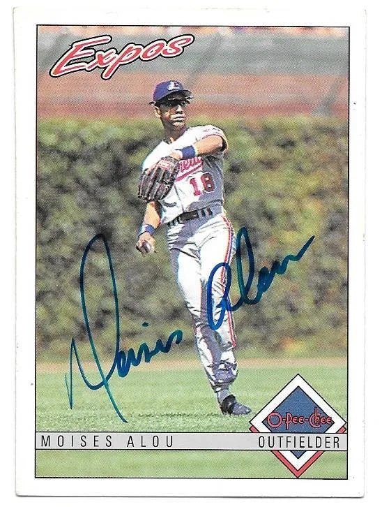 Moises Alou Signed 1993 O-Pee-Chee Baseball Card - Montreal Expos
