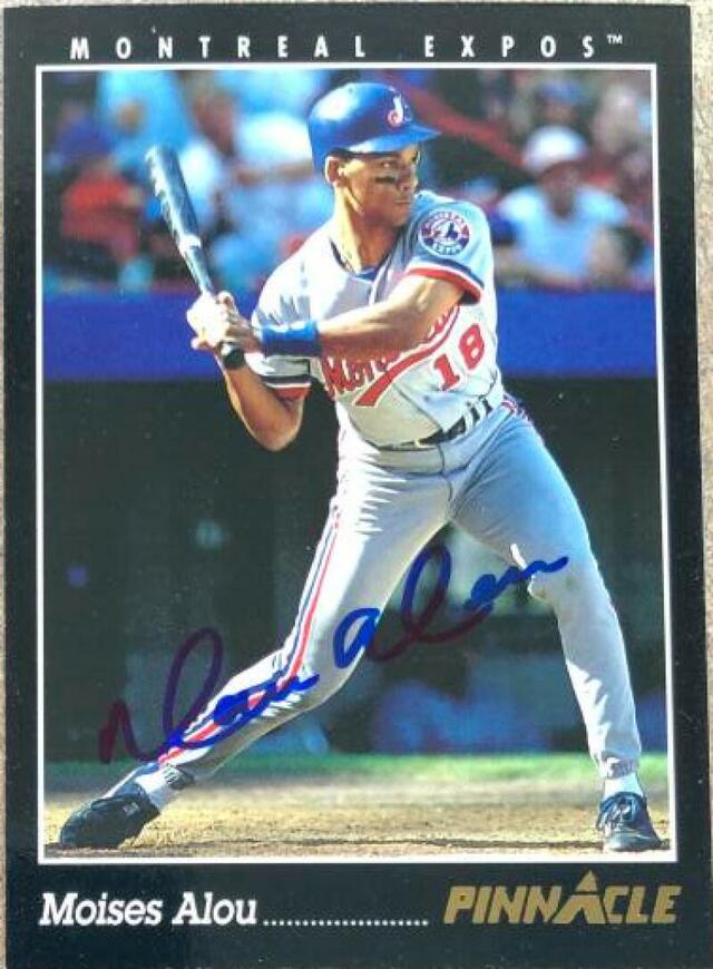 Moises Alou Signed 1993 Pinnacle Baseball Card - Montreal Expos - PastPros