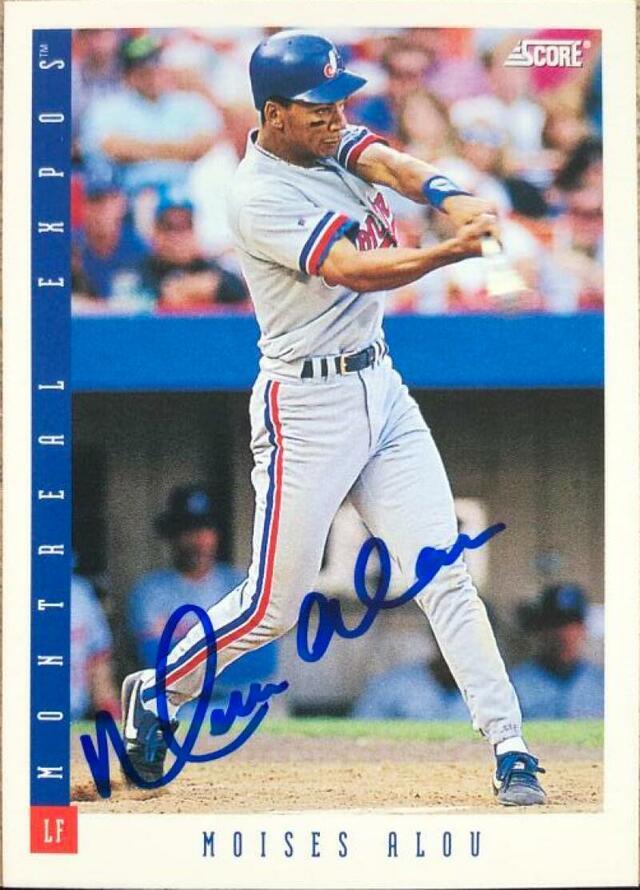 Moises Alou Signed 1993 Score Baseball Card - Montreal Expos - PastPros