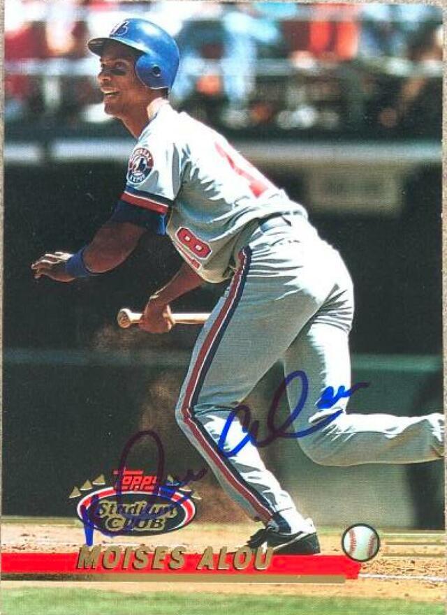 Moises Alou Signed 1993 Stadium Club Baseball Card - Montreal Expos - PastPros