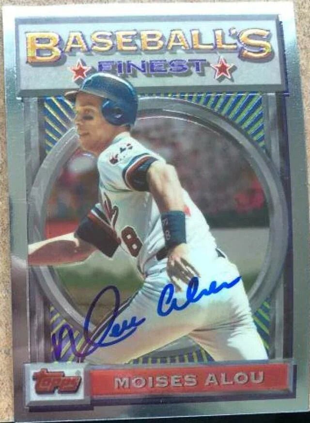 Moises Alou Signed 1993 Topps Finest Baseball Card - Montreal Expos