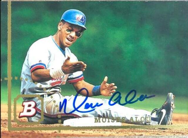 Moises Alou Signed 1994 Bowman Baseball Card - Montreal Expos - PastPros