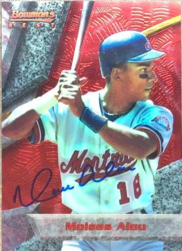 Moises Alou Signed 1994 Bowman's Best Baseball Card - Montreal Expos