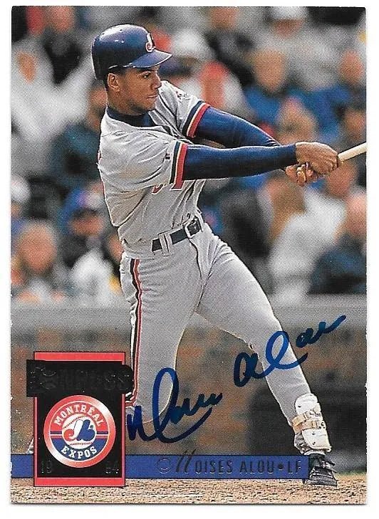 Moises Alou Signed 1994 Donruss Baseball Card - Montreal Expos