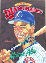 Moises Alou Signed 1994 Donruss Diamond Kings Baseball Card - Montreal Expos