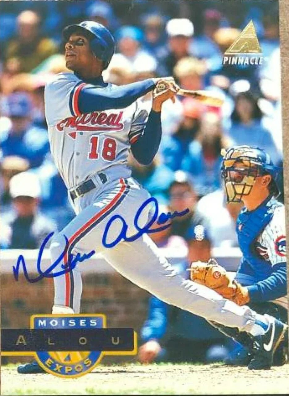 Moises Alou Signed 1994 Pinnacle Baseball Card - Montreal Expos
