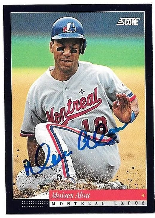 Moises Alou Signed 1994 Score Baseball Card - Montreal Expos