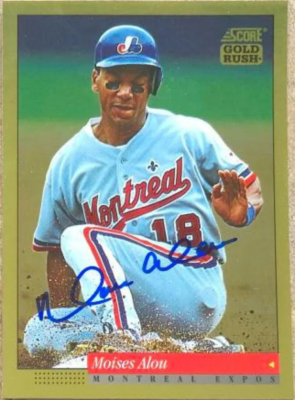 Moises Alou Signed 1994 Score Gold Rush Baseball Card - Montreal Expos