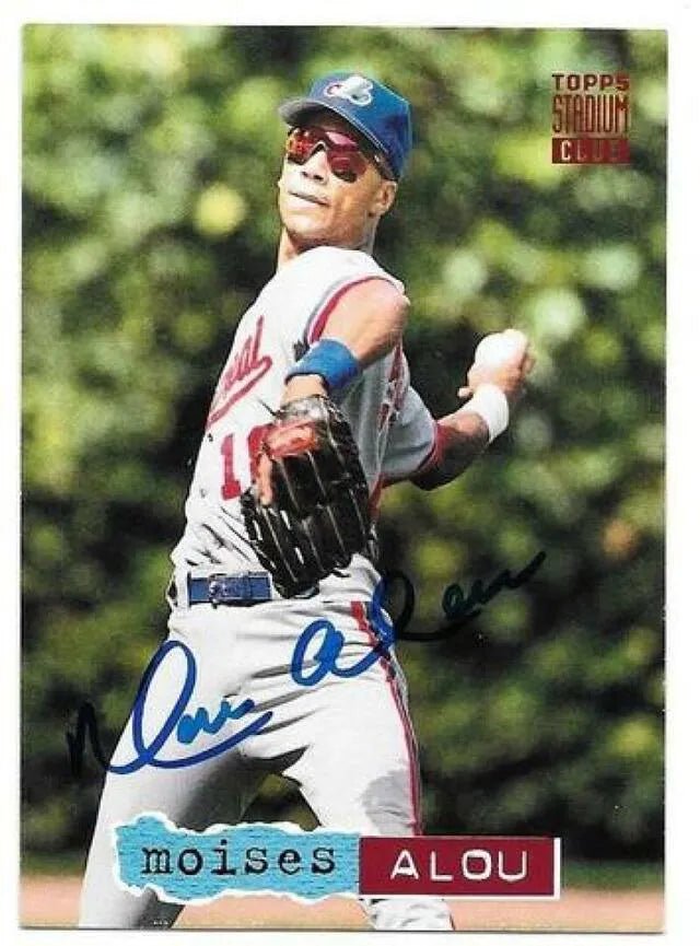 Moises Alou Signed 1994 Stadium Club Baseball Card - Montreal Expos