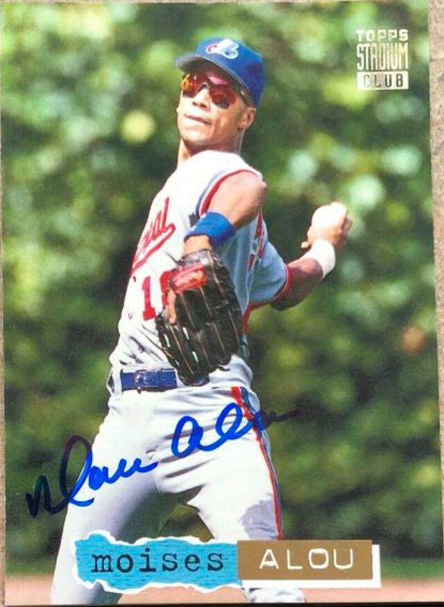 Moises Alou Signed 1994 Stadium Club Golden Rainbow Baseball Card - Montreal Expos - PastPros