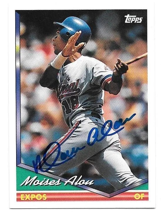 Moises Alou Signed 1994 Topps Baseball Card - Montreal Expos