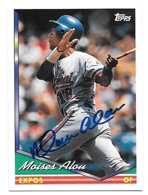 Moises Alou Signed 1994 Topps Baseball Card - Montreal Expos