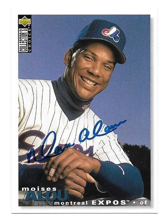 Moises Alou Signed 1995 Collector's Choice Baseball Card - Montreal Expos