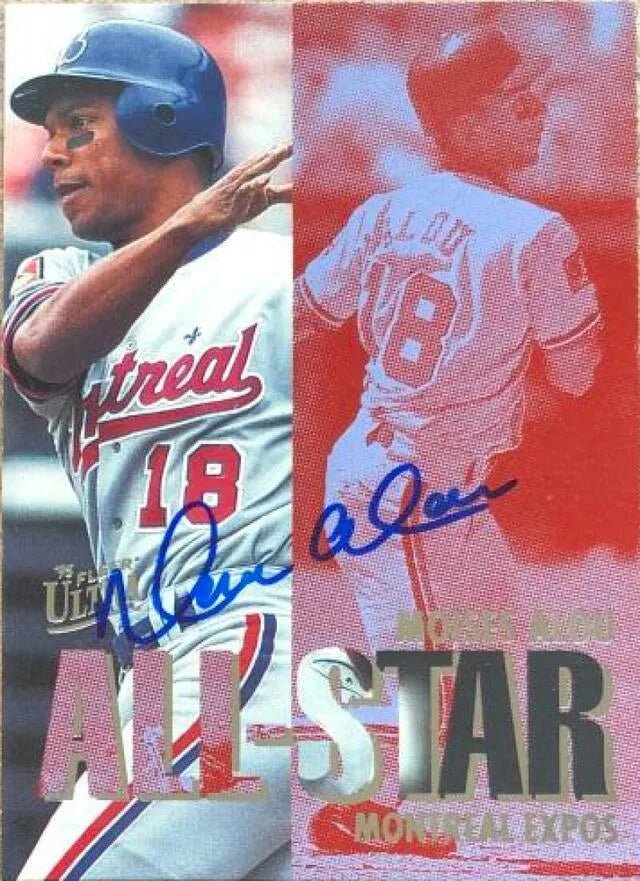 Moises Alou Signed 1995 Fleer Ultra All-Stars Baseball Card - Montreal Expos