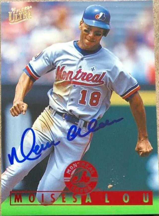 Moises Alou Signed 1995 Fleer Ultra Baseball Card - Montreal Expos