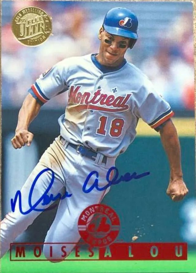 Moises Alou Signed 1995 Fleer Ultra Gold Medallion Baseball Card - Montreal Expos