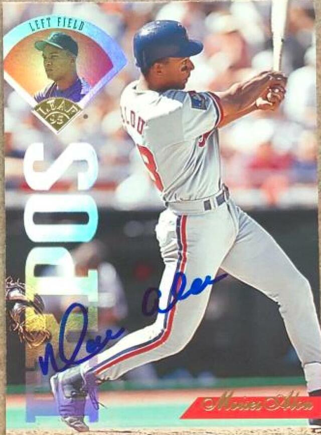 Moises Alou Signed 1995 Leaf Baseball Card - Montreal Expos - PastPros