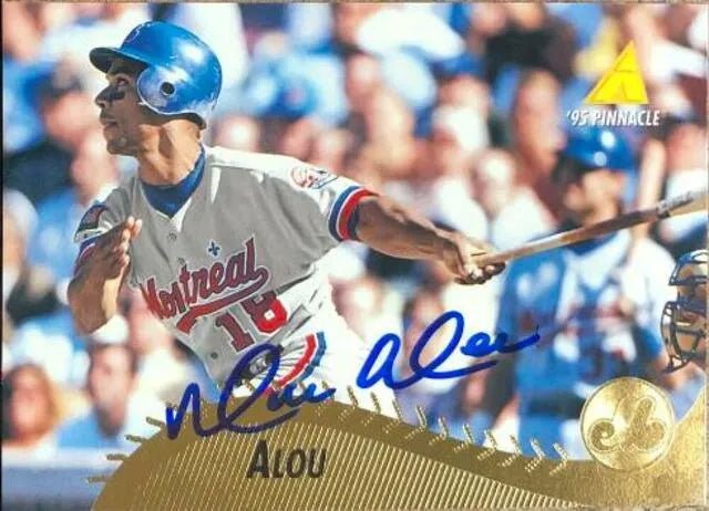 Moises Alou Signed 1995 Pinnacle Baseball Card - Montreal Expos
